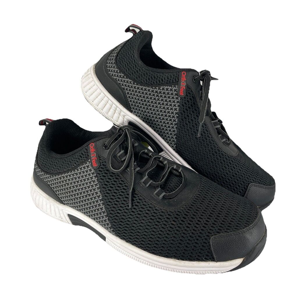 Orthofeet Edgewater 617 Shoes Sneakers Mens 14XX Wide Black Orthopedic Walking